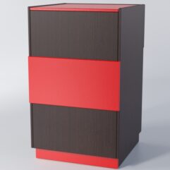 Прилавок РОНА №7-3-600мм, Дуб Венге + Красный