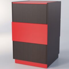 Прилавок РОНА №7-А-600мм, Дуб Венге + Красный