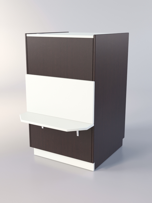 Прилавок РОНА №8-1-600мм, Дуб Венге + Белый