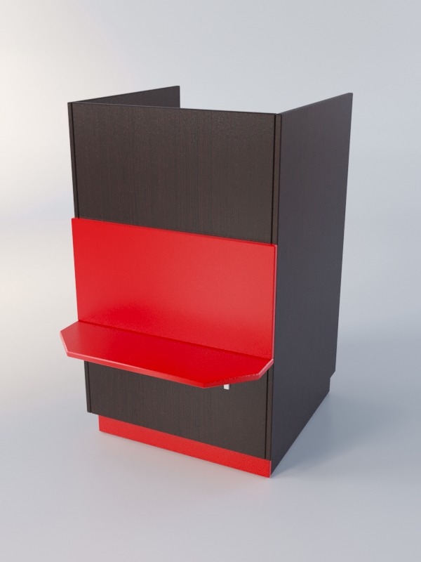 Прилавок РОНА №9-2-600мм, Дуб Венге + Красный