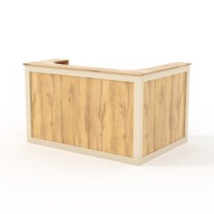 Ресепшн ЗЕФИР №13 правосторонний, Дуб Золотистый и Крем Вайс