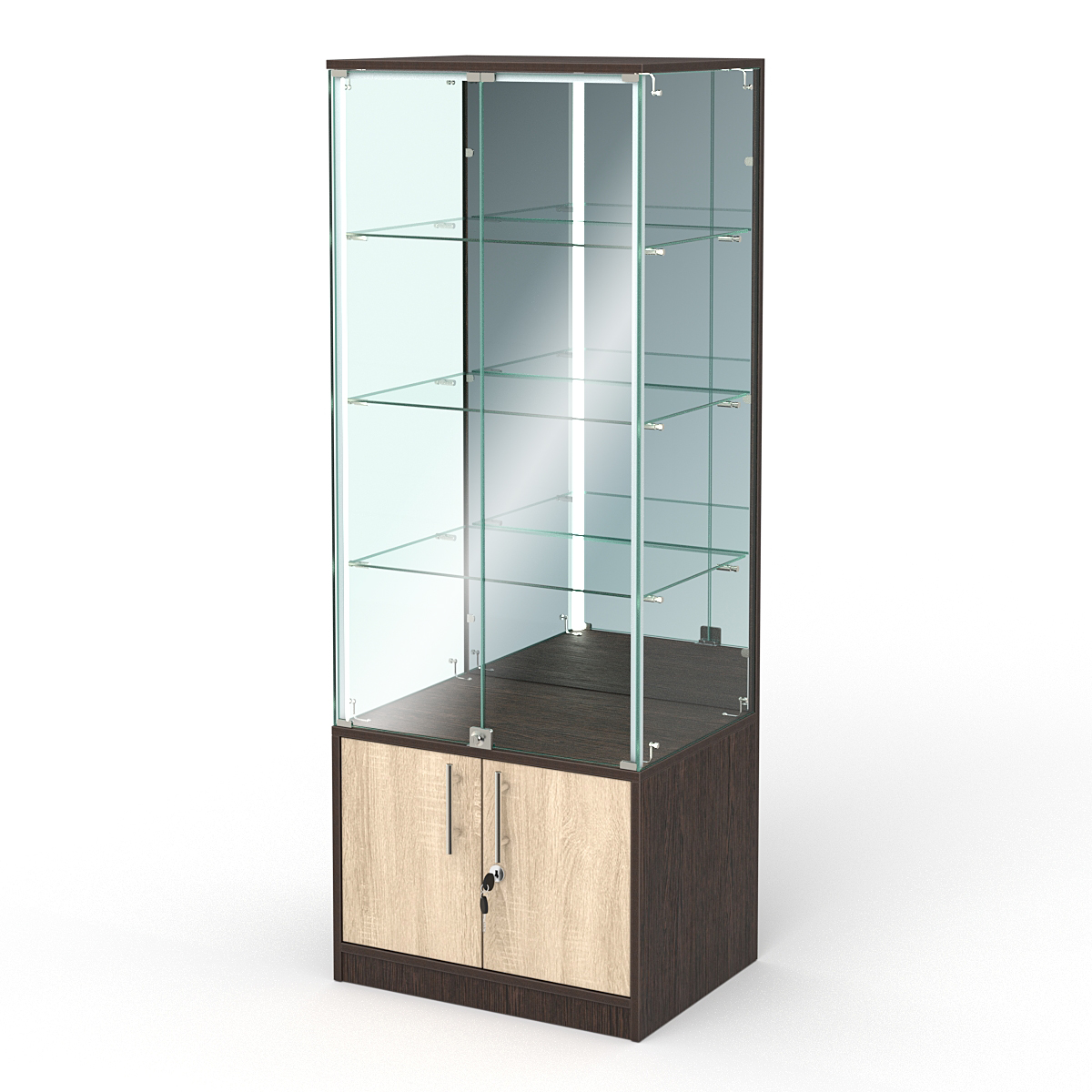 Витрина ПРОФИТ №1, Дуб Венге и Дуб Сонома