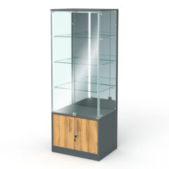 Витрина ПРОФИТ №1, Темно-серый и Дуб Золотистый