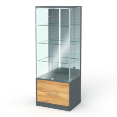 Витрина ПРОФИТ №2, Темно-серый и Дуб Золотистый