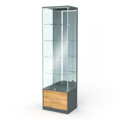 Витрина ПРОФИТ №4, Темно-серый и Дуб Золотистый