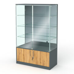 Витрина ПРОФИТ №5, Темно-серый и Дуб Золотистый