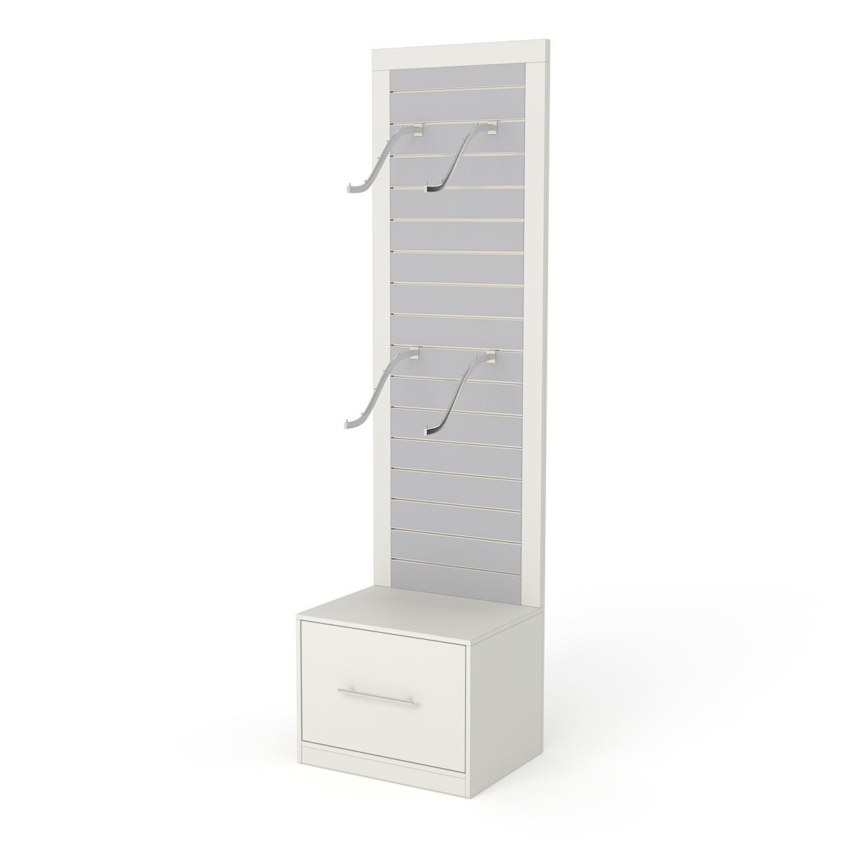 Стеллаж ПРОФИТ №1-600, Белый + Серый