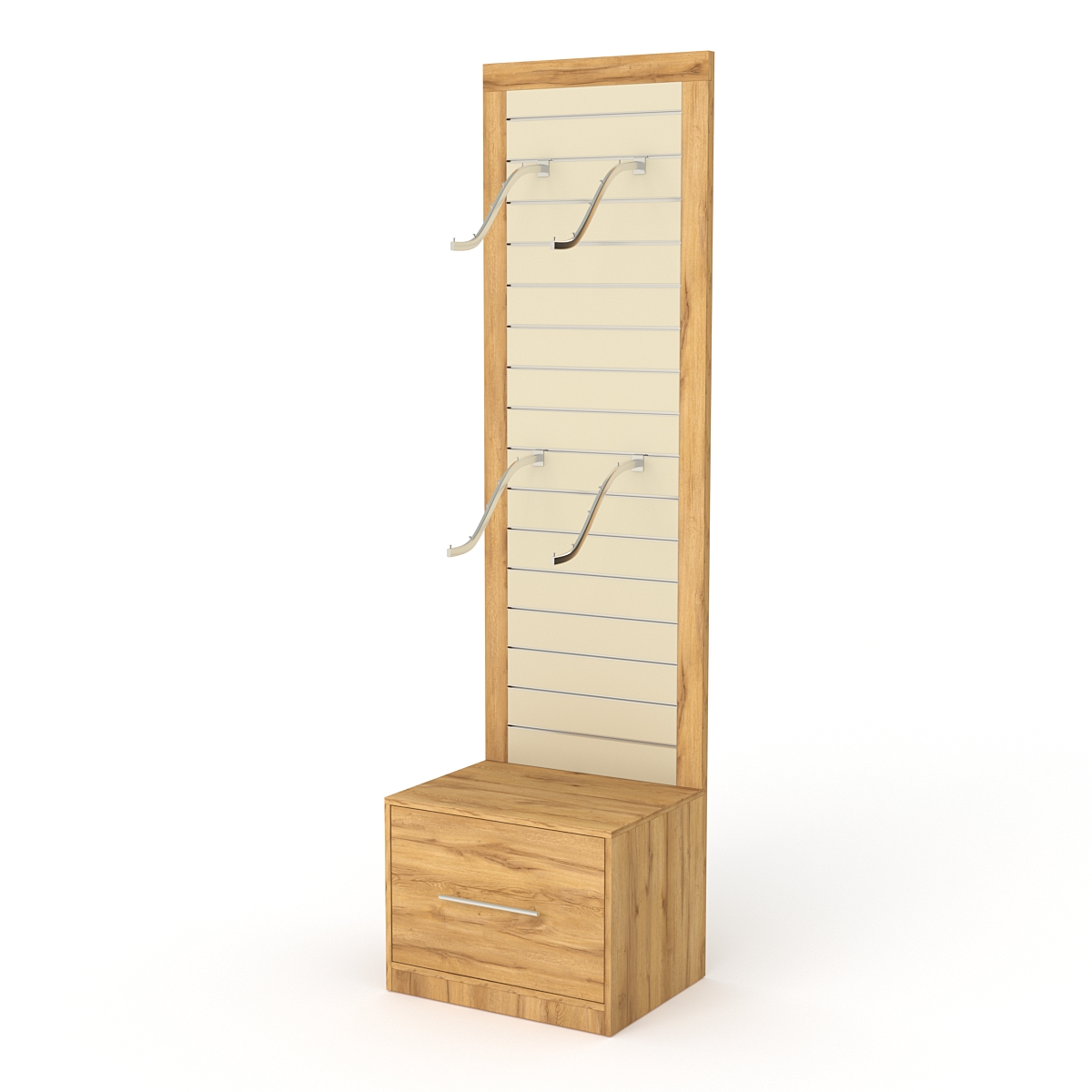 Стеллаж ПРОФИТ №1-600, Дуб Золотистый и Крем Вайс