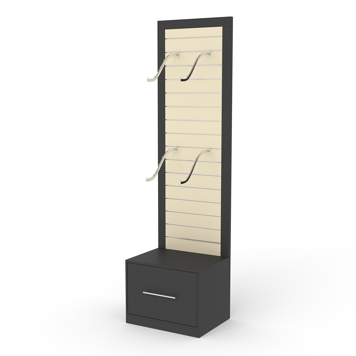 Стеллаж ПРОФИТ №1-600, Черный + Крем Вайс 10-U2236