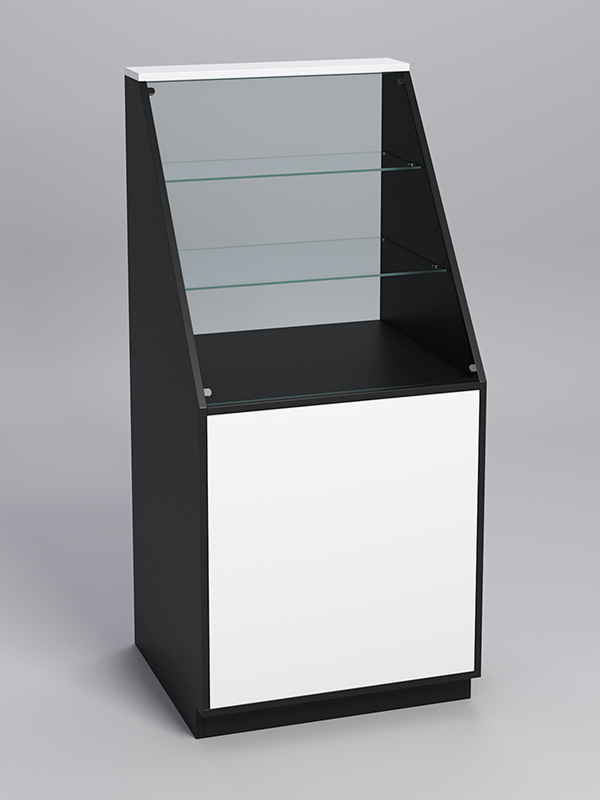 Прилавок ТОРГОВЫЙ №7-600, Черный, фасад белый