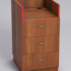 Прилавок под кассу ТОРГОВЫЙ №6, Орех, кромка красная