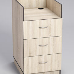 Прилавок под кассу ТОРГОВЫЙ №6, Дуб Сонома, кромка Дуб Венге