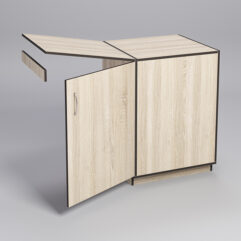 Прилавок ТОРГОВЫЙ №5 с хлопушкой 600мм, Дуб Сонома, кромка Дуб Венге