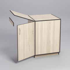 Прилавок ТОРГОВЫЙ №5 с хлопушкой 450мм, Дуб Сонома, кромка Дуб Венге