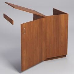 Прилавок под кассу ТОРГОВЫЙ №5 с хлопушкой, Орех