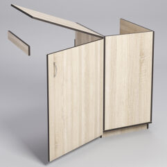 Прилавок под кассу ТОРГОВЫЙ №5 с хлопушкой, Дуб Сонома, кромка Дуб Венге