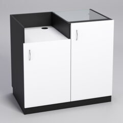 Прилавок под кассу ТОРГОВЫЙ №7 с дверкой, Черный с белым