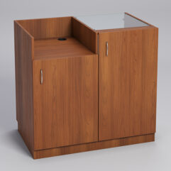 Прилавок под кассу ТОРГОВЫЙ №7 с дверкой, Орех