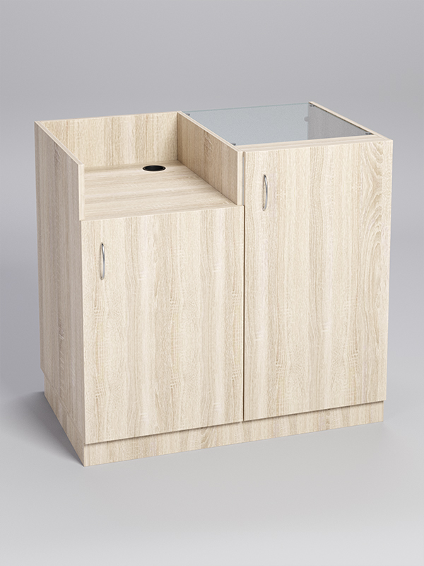 Прилавок под кассу ТОРГОВЫЙ №7 с дверкой, Дуб Сонома