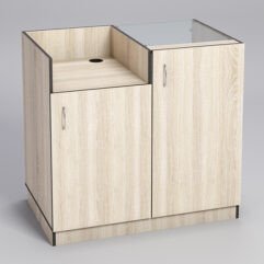 Прилавок под кассу ТОРГОВЫЙ №7 с дверкой, Дуб Сонома, кромка Дуб Венге