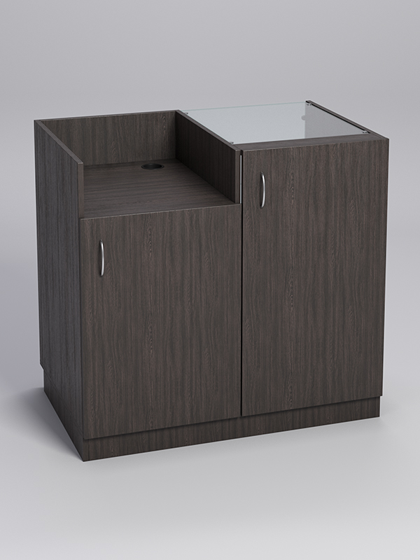 Прилавок под кассу ТОРГОВЫЙ №7 с дверкой, Дуб Венге