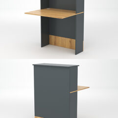 Модуль с царгой и столешницей СТАЙЛ №1, Темно-серый и Дуб Золотистый