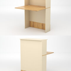 Модуль с царгой и столешницей СТАЙЛ №1, Крем Вайс и Дуб Золотистый