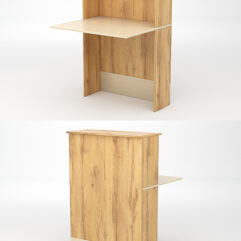 Модуль с царгой и столешницей СТАЙЛ №1, Дуб Золотистый и Крем Вайс