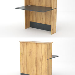 Модуль с царгой и столешницей СТАЙЛ №2, Дуб Золотистый и Темно-Серый