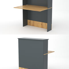 Модуль с царгой и столешницей СТАЙЛ №2, Темно-серый и Дуб Золотистый