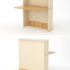 Модуль с царгой и столешницей СТАЙЛ №2, Крем Вайс и Дуб Золотистый