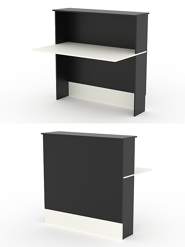 Модуль с царгой и столешницей СТАЙЛ №3, Черный и Белый