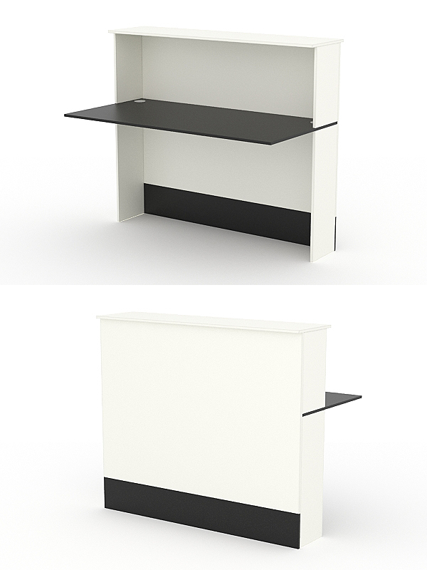 Модуль с царгой и столешницей СТАЙЛ №4, Белый и Черный
