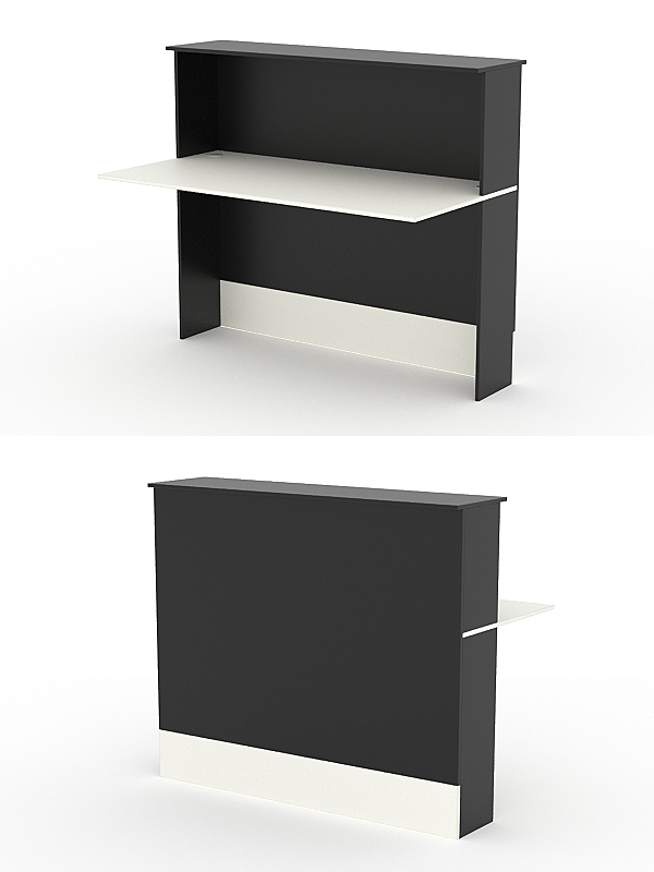 Модуль с царгой и столешницей СТАЙЛ №4, Черный и Белый