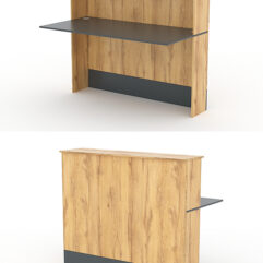 Модуль с царгой и столешницей СТАЙЛ №4, Дуб Золотистый и Темно-Серый