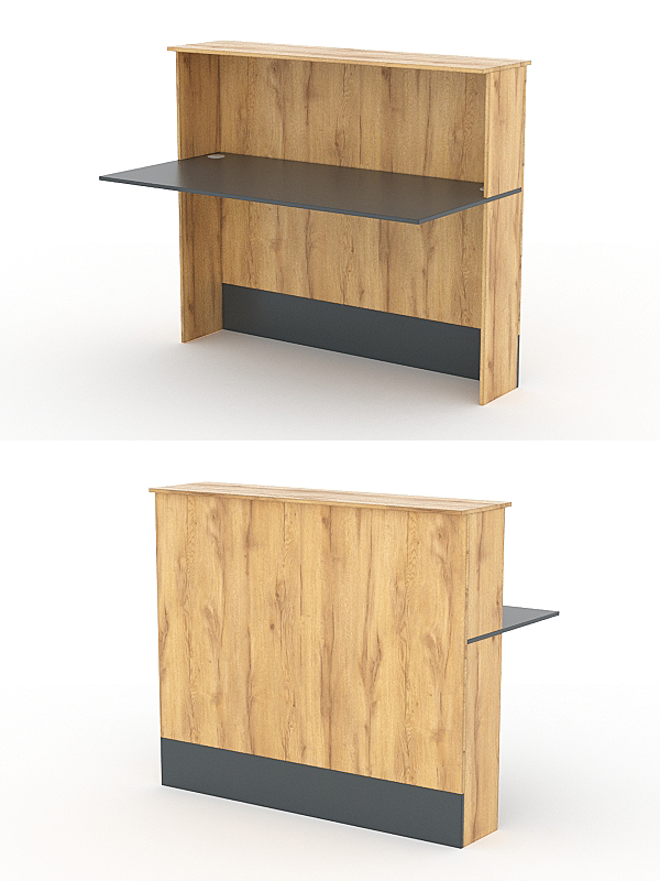 Модуль с царгой и столешницей СТАЙЛ №4, Дуб Золотистый и Темно-Серый