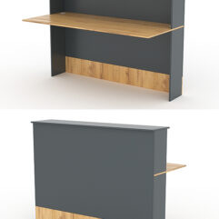 Модуль с царгой и столешницей СТАЙЛ №5, Темно-серый и Дуб Золотистый