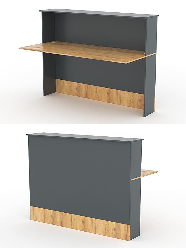 Модуль с царгой и столешницей СТАЙЛ №5, Темно-серый и Дуб Золотистый