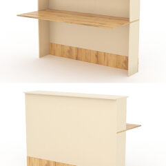 Модуль с царгой и столешницей СТАЙЛ №5, Крем Вайс и Дуб Золотистый