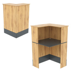 Модуль с царгой и столешницей СТАЙЛ №6 правый, Дуб Золотистый и Темно-Серый