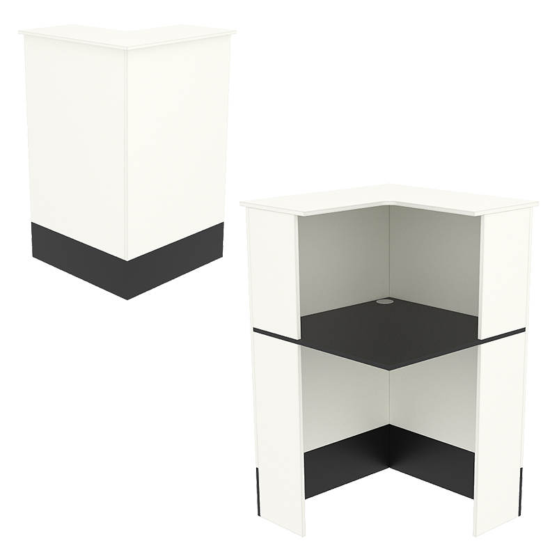 Модуль с царгой и столешницей СТАЙЛ №6 левый, Белый и Черный