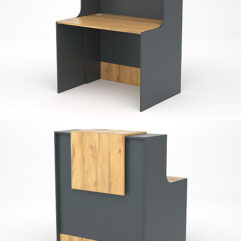 Ресепшн СТАЙЛ №2, Темно-серый и Дуб Золотистый