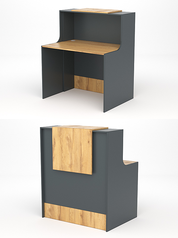 Ресепшн СТАЙЛ №2, Темно-серый и Дуб Золотистый