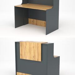 Ресепшн СТАЙЛ №3, Темно-серый и Дуб Золотистый