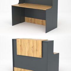 Ресепшн СТАЙЛ №4, Темно-серый и Дуб Золотистый