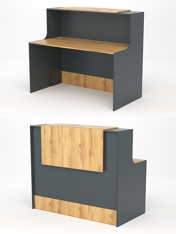 Ресепшн СТАЙЛ №4, Темно-серый и Дуб Золотистый