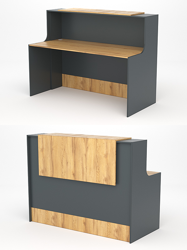 Ресепшн СТАЙЛ №5, Темно-серый и Дуб Золотистый