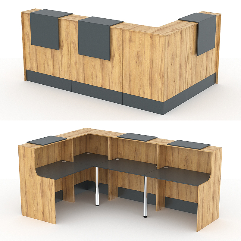 Комплект Ресепшнов СТАЙЛ №2, Дуб Золотистый и Темно-Серый