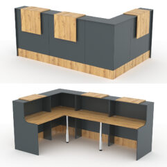 Комплект Ресепшнов СТАЙЛ №2, Темно-серый и Дуб Золотистый