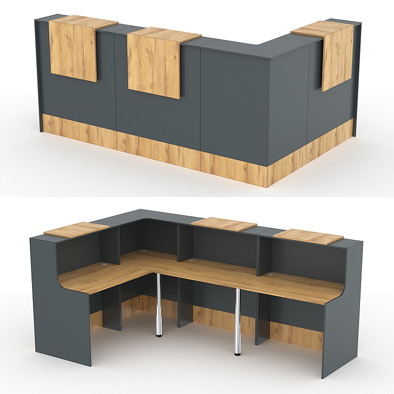 Комплект Ресепшнов СТАЙЛ №2, Темно-серый и Дуб Золотистый
